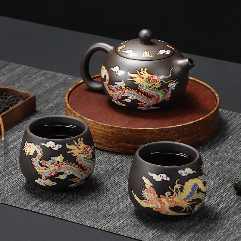 

Chinese Style Color-changing Purple Clay Teapot Anti-Scald Handle Tea Brewer Teapots Kettle Gift Tea Set Ceramics And Pottery