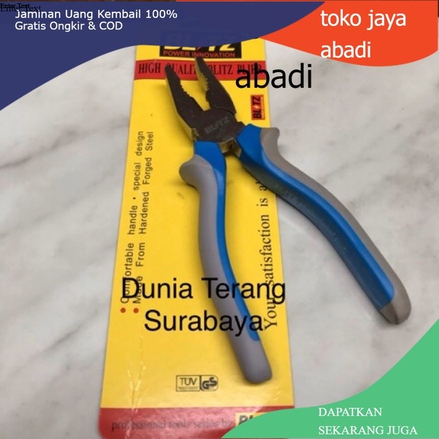 

Tang Kombinasi BLITZ 8in Crom Abu Biru / Chrome Combination Plier 8 inchi / Tang Karet Serbaguna 8