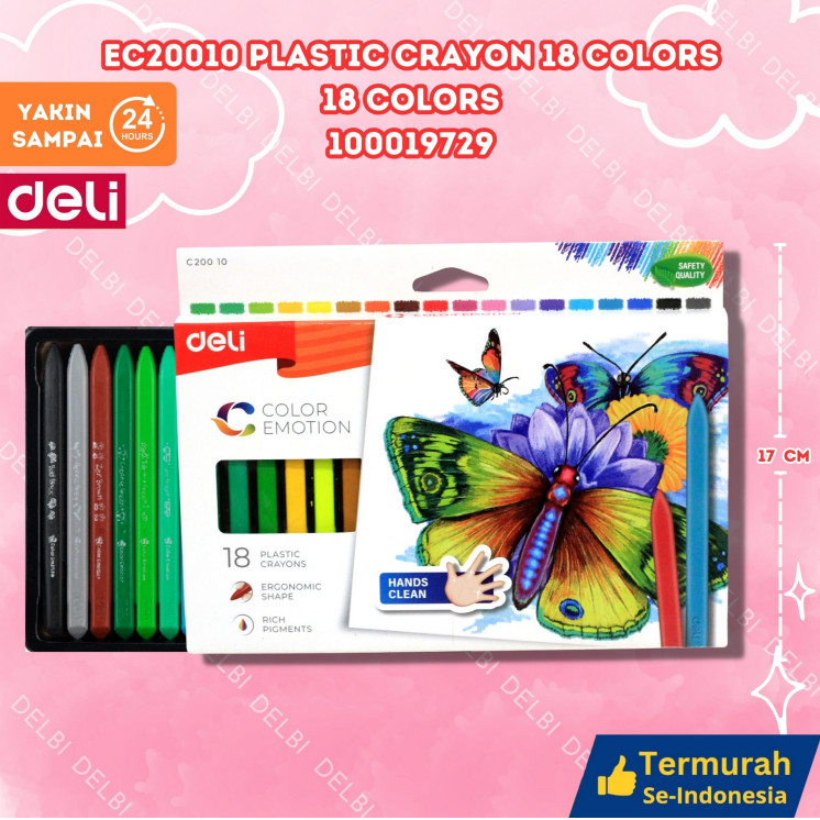 

Deli Krayon Sekolah 18 Warna Cerah Bentuk segitiga ergonomis tidak beracun EC20010 EC20010 Plastic Crayon 18 Colors 18 Colors