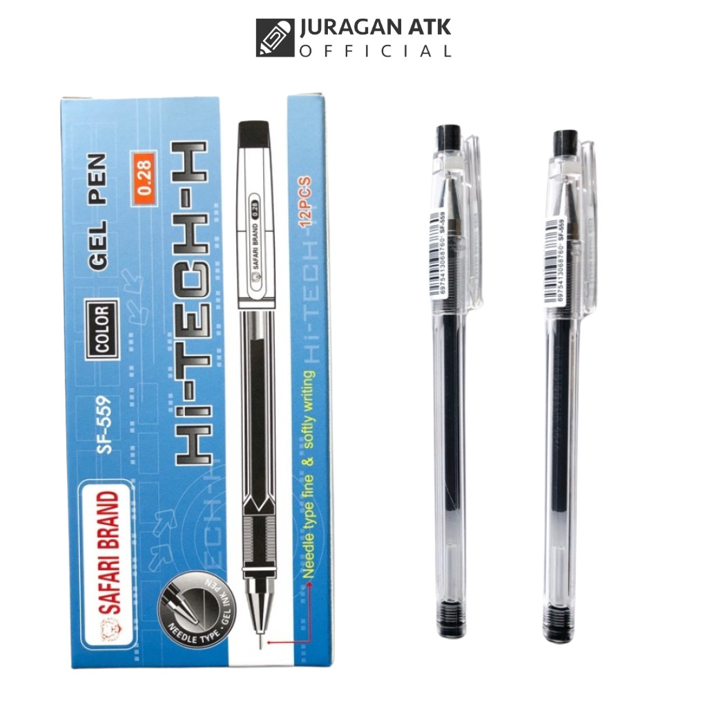

( GROSIR ) SAFARI BRAND Pulpen Gel Hi Tech 0.28 / Bolpen Gel Pen Hi-Tech-H Safari SF-559