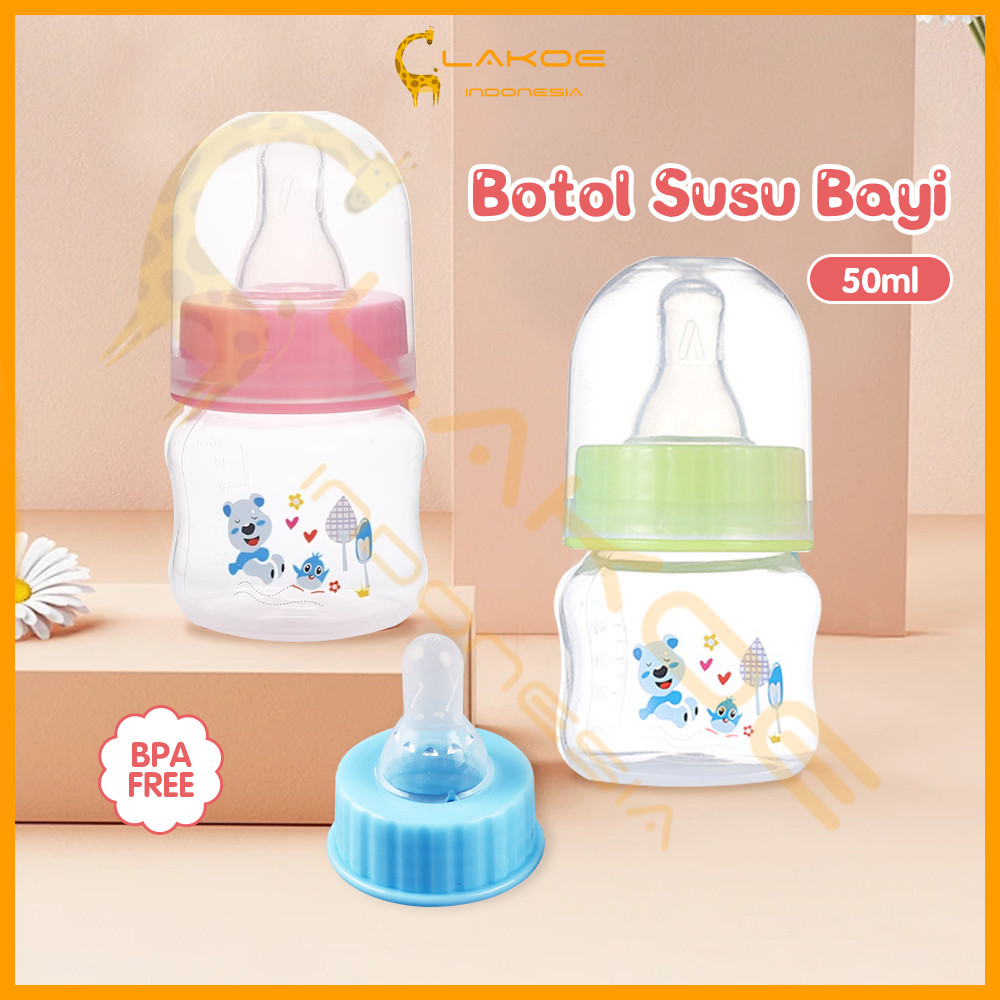 LAKOE Botol Susu Bayi 50ml Botol Minum Bayi Anti Kolik Botol Bayi Newborn