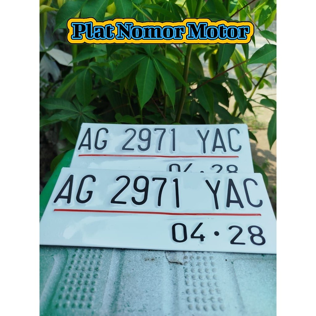 plat motor Warna putih stiker Hitam/Baut Tanam/Proses cepat