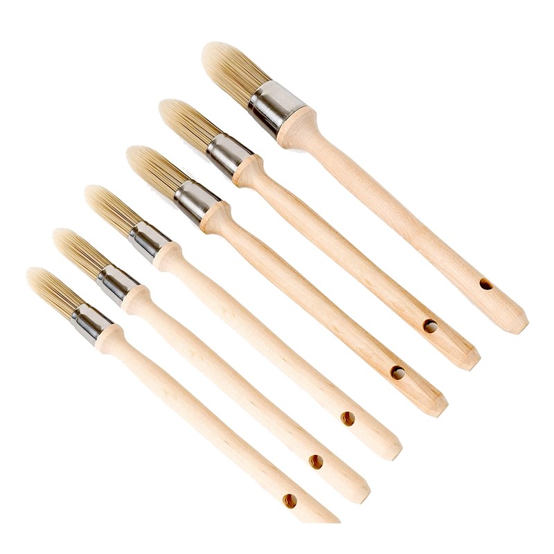 

6 Pieces Small Paint Brush Edge Painting Tool With Wooden Handle Trim Paint Brushes Trim Painting Tool Brush , 3 Sizes