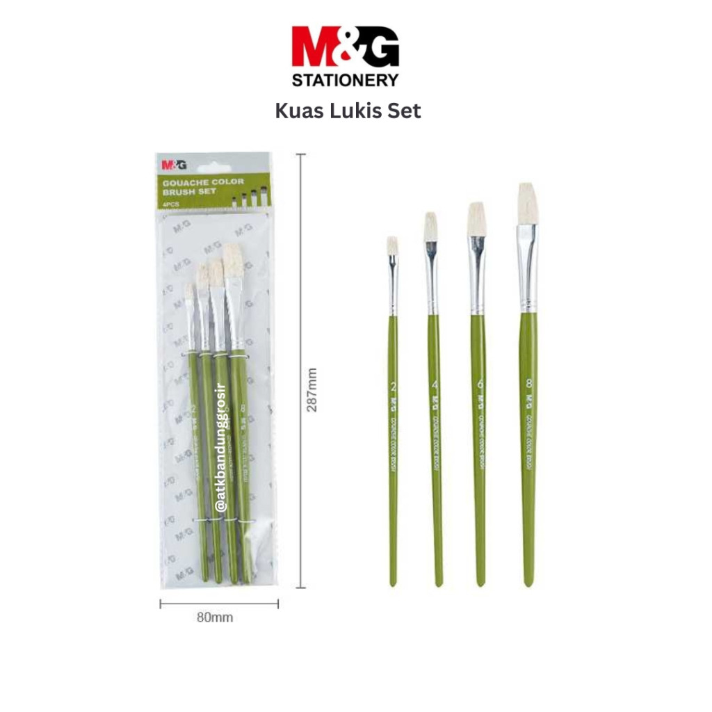 

Kuas Lukis Set M&G For Gouche Color 4 in 1 ABH97891 Kuas Melukis Isi 4 Pcs Easy To Clean Kuas Lukis Gambar- SHSNP