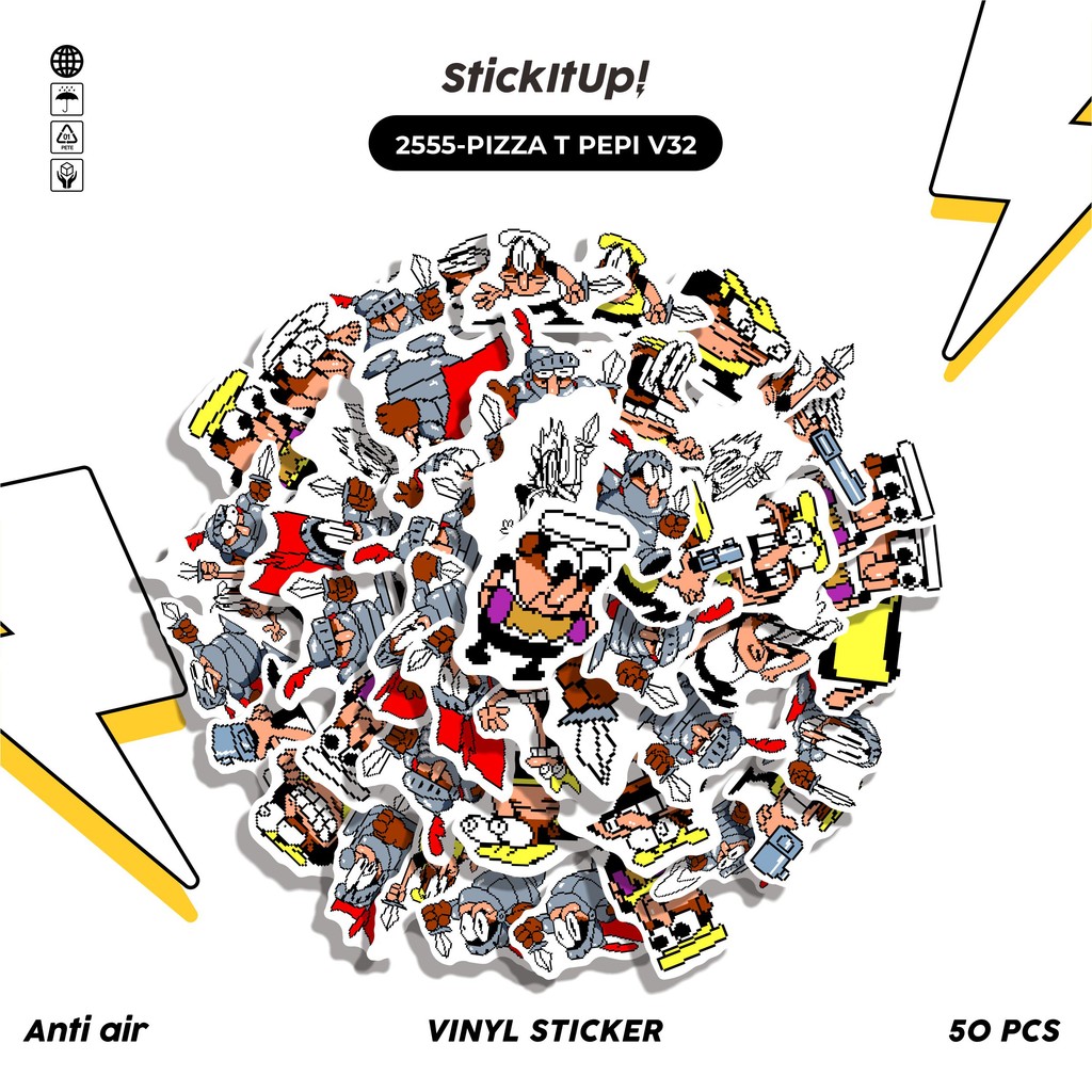 

COD✨ 50 Pcs Stiker Pack PIZZA T PEPI V32 Lucu Aesthetic Vynil Waterproof untuk Freebies Sticker Buku Journal Casing HP Laptop