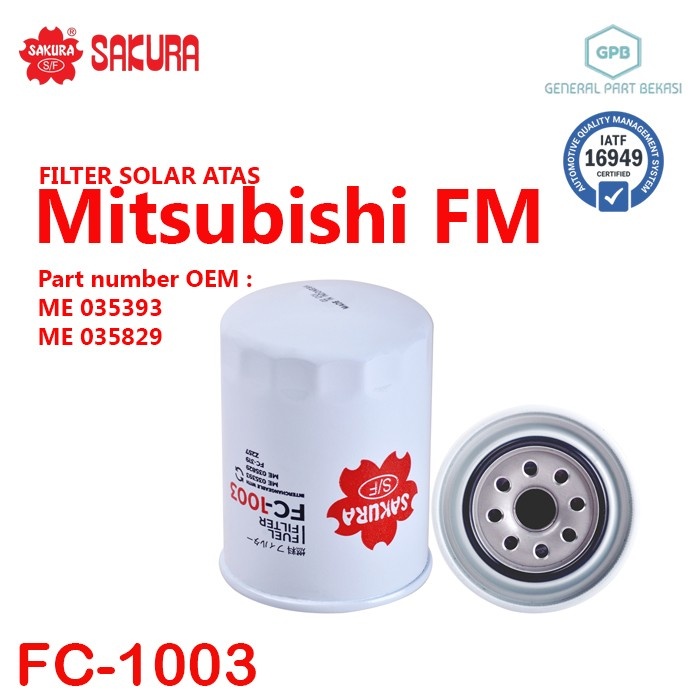 Filter Solar atas Mitsubishi FM ME035393 Sakura FC-1003 FC1003
