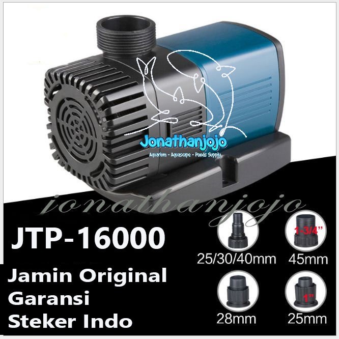 Sunsun JTP 16000 SNI Liter/Jam Original Pompa Low watt aquarium kolam ikan koi Frequency Pump Hemat 