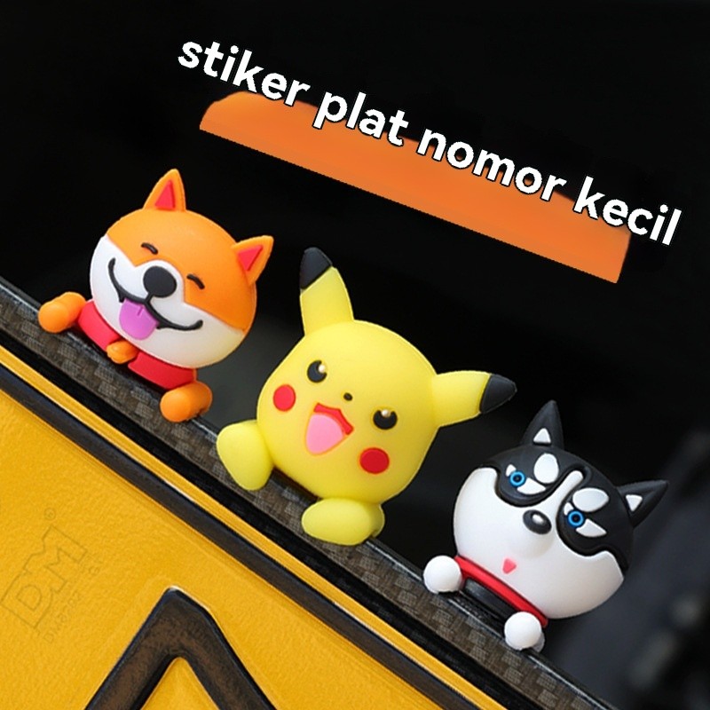 Dekorasi Plat Nomor Sepeda Motor Mobil Boneka Kecil Sepeda Motor Dekorasi Mobil Lucu