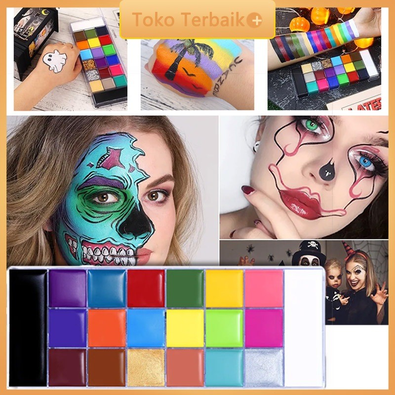 

HALOWEEN 10.10 | Paint Body Makeup Halloween Face Body Art 12 20 Colors Painting Kit with Brushes Safe Ingredient Available for Kid and Adult