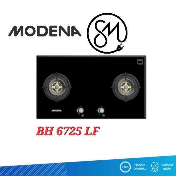 Kompor Gas Tanam Modena BH 6725 LF 2 Tungku HOB BH6725LF 6725LF