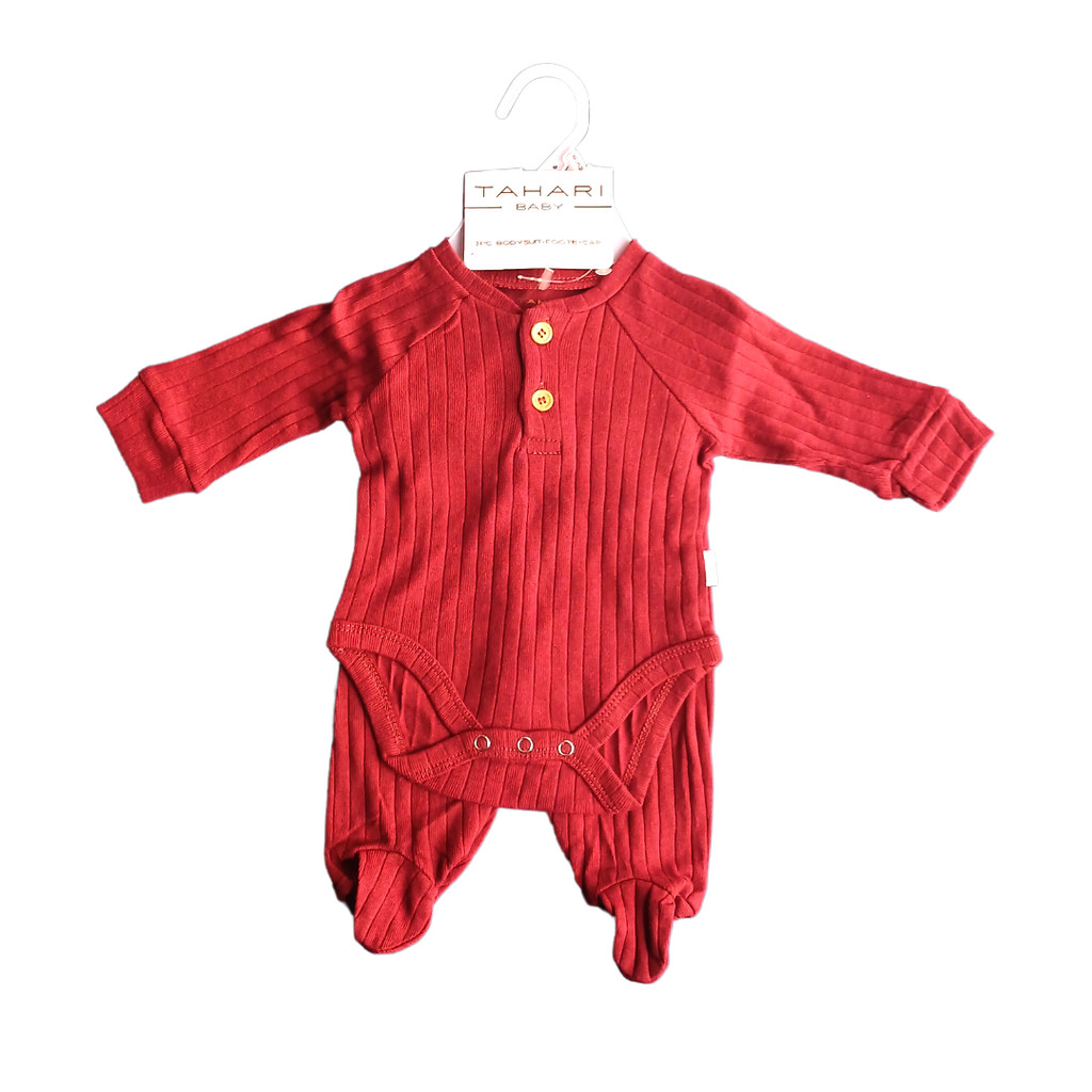 Set Hanger Tahari Merah Branded Baju Bayi Cewek Cowok Cantik Ganteng Usia 3 Bulan Sampai 9 Bulan