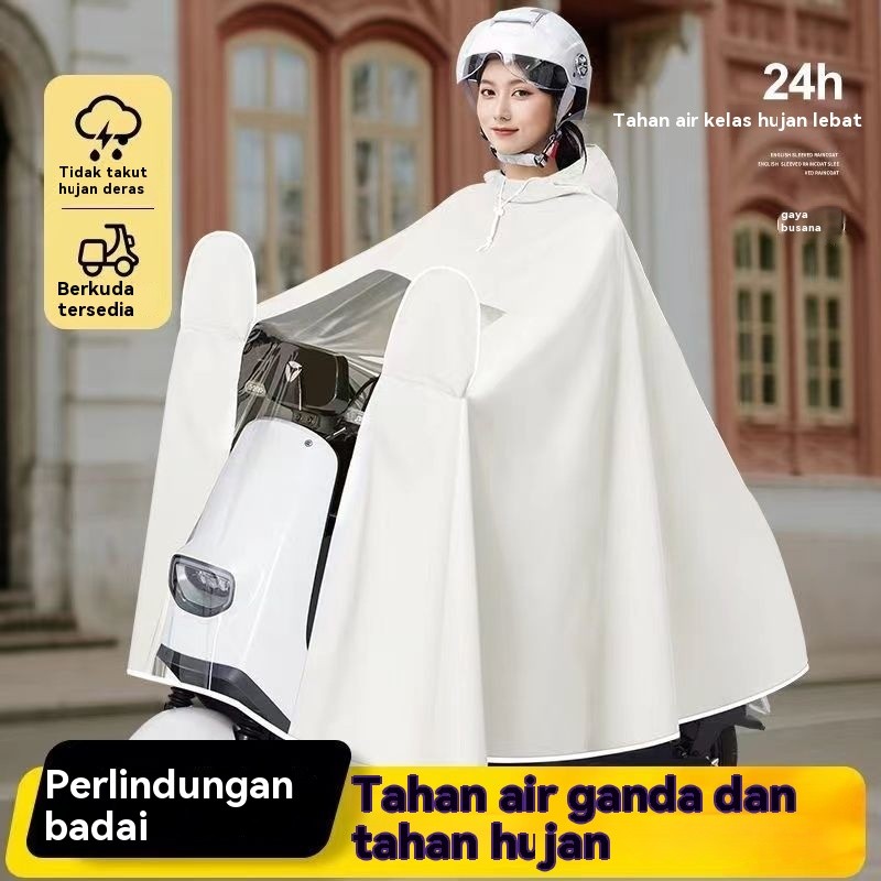 Jas Hujan Modis Ponco Mobil Listrik Ponco Mobil Ukuran Plus Tebal Dewasa Seluruh Tubuh Tahan Hujan V
