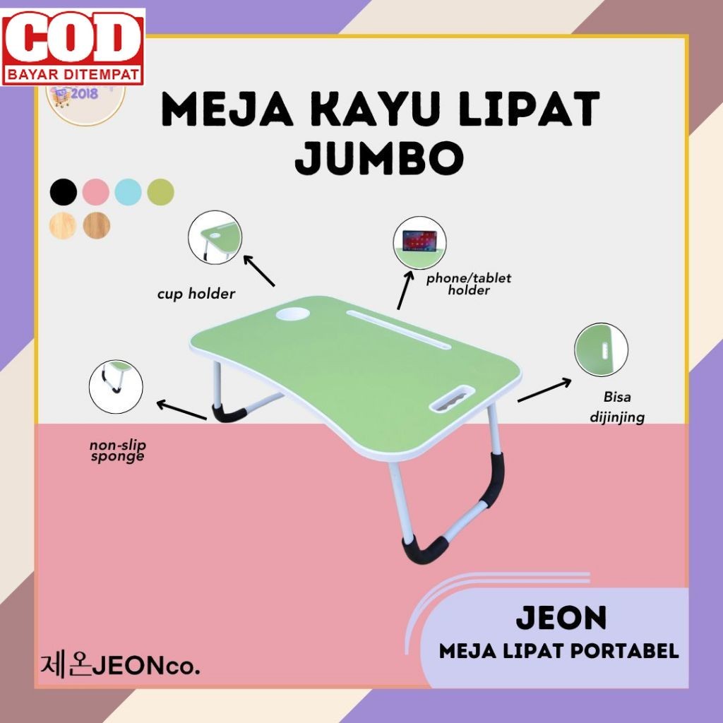 MEJA KAYU Lipat Jumbo Meja Belajar Portable Laptop Serbaguna Murah Berkualitas