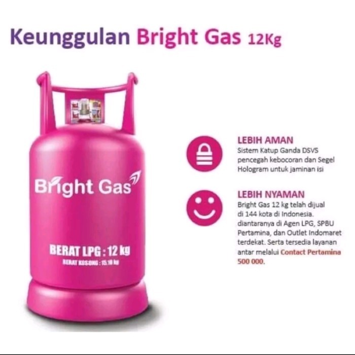 Tabung Bright Gas 12Kg - Pink 
Gas+isi