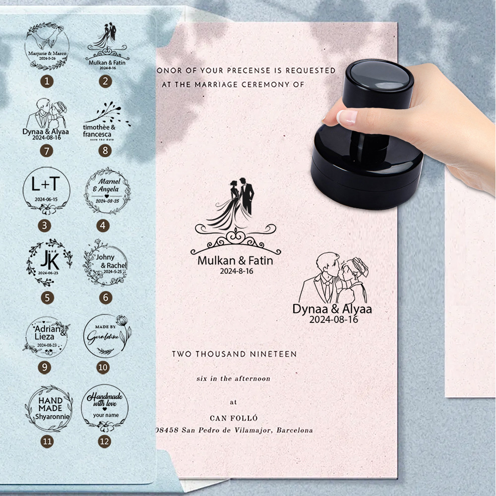 

Customizable Stamp Personalized Name & Date Ideal for Invitations Return Address Labels & Bespoke Text for All Occasions