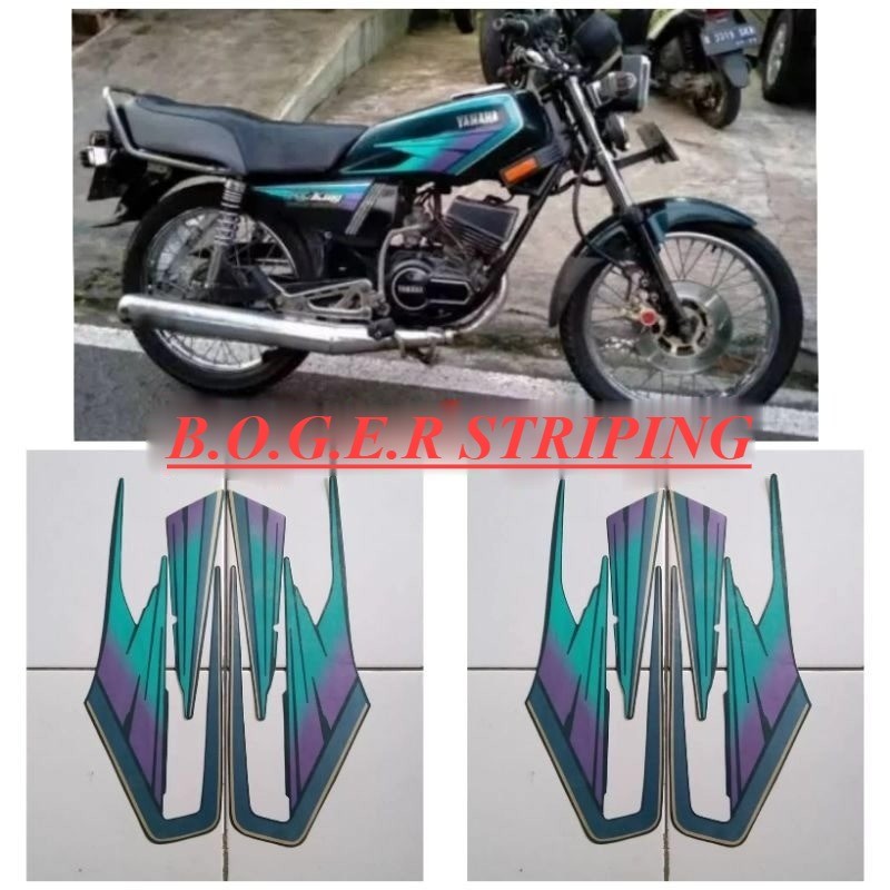 STIKER STICKER STRIPING LIS LES POLET BODY MOTOR YAMAHA RX-KING 95 HIJAU