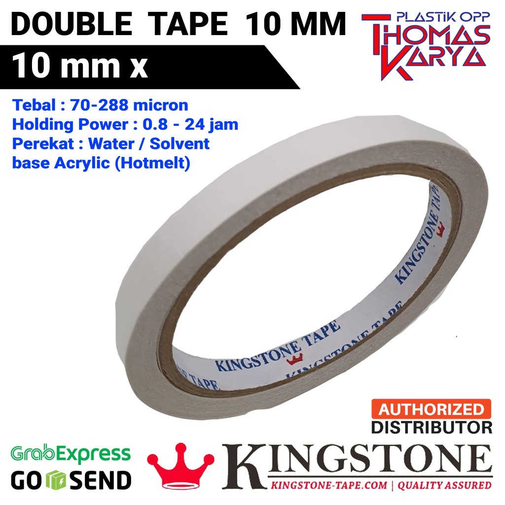 

KINGSTONE TAPE Double Tape 10mm Dobel Tip 10 mm Double Sided Tape Dabel Tip