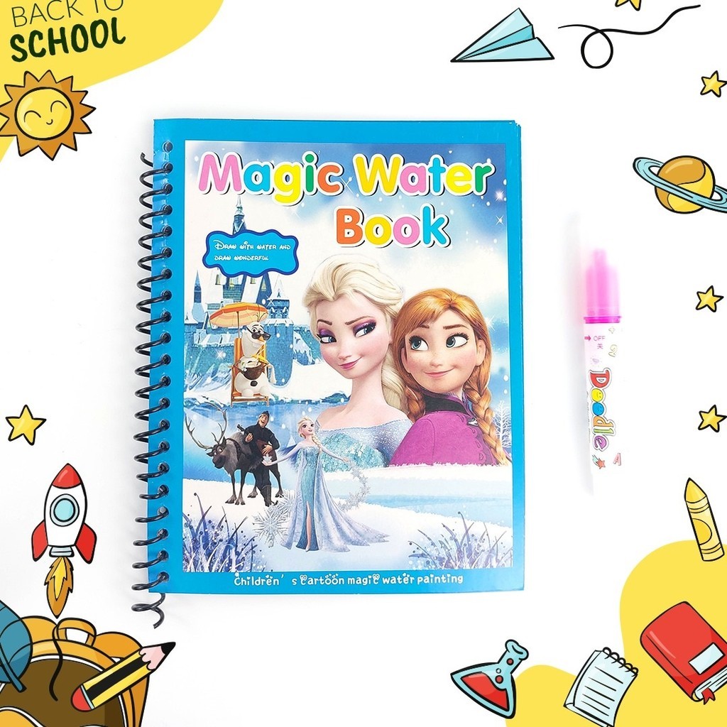 

Horeca - Buku Gambar Magic Water Book Magic Water Pen Buku Gambar Mewarnai Buku Warna Mainan Edukasi Anak Buku Gambar Spidol Air