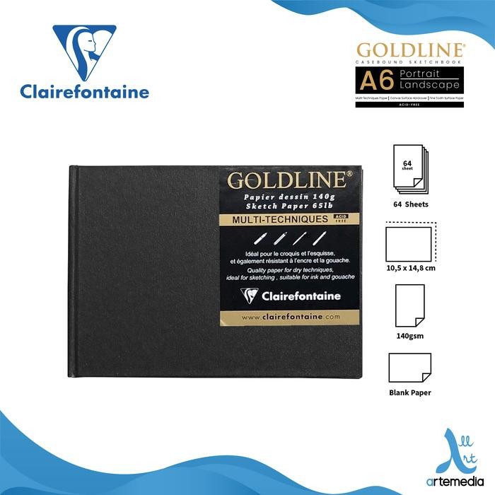 

TERLARIS! Buku Sketsa Clairefontaine A6 Goldline Hard Cover Sketchbook - PORTRAIT