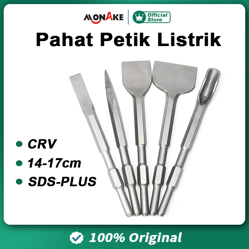 MONAKE Alat Jerman Mata Bor Pahat Beton (COD) Set Pahat Plus Flat Chisel Bobok Beton Tembok 14 x 250