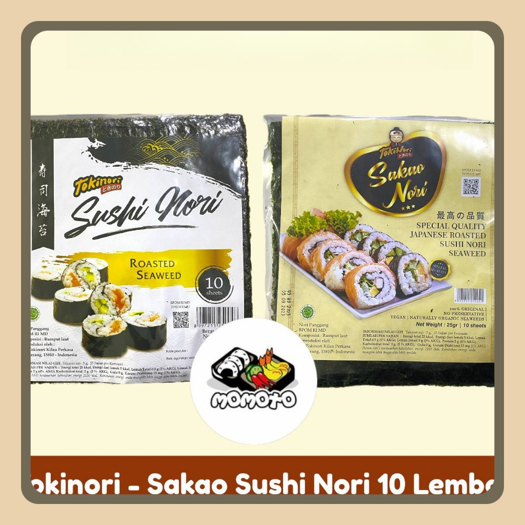 

Tokinori Sakao Sushi Nori 10 Lembar Halal Kimbap Gimbap Rumput Laut