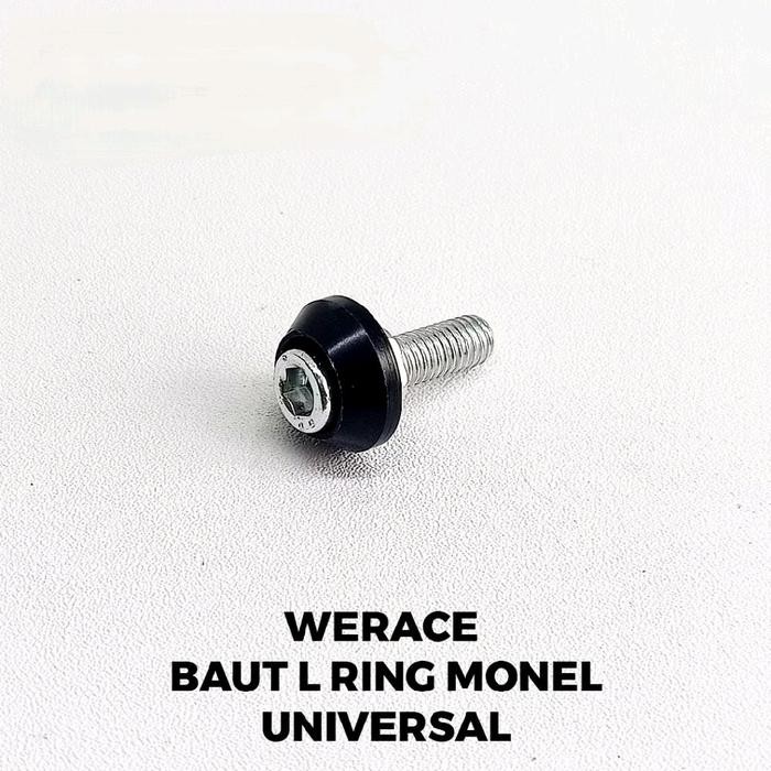 Paket 3pcs Baut Plat Nomor M6 Kunci L universal Ring Monel - Hitam