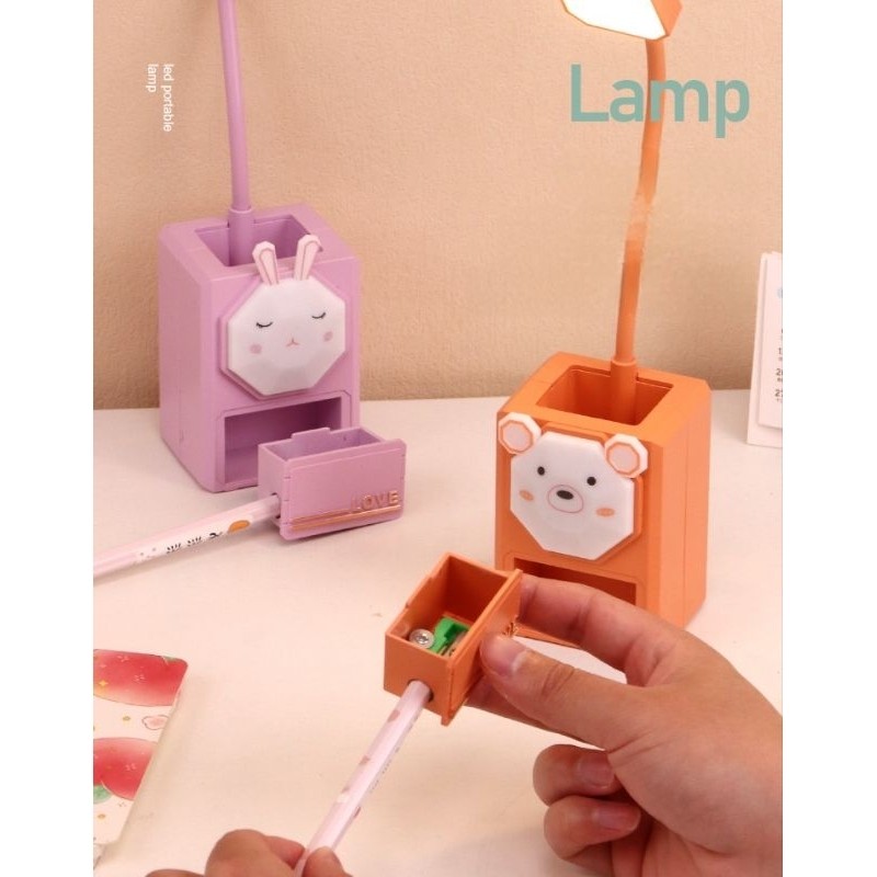 Lampu Meja Baca Serutan Rautan Pensil Motif Lampu Rabbit
