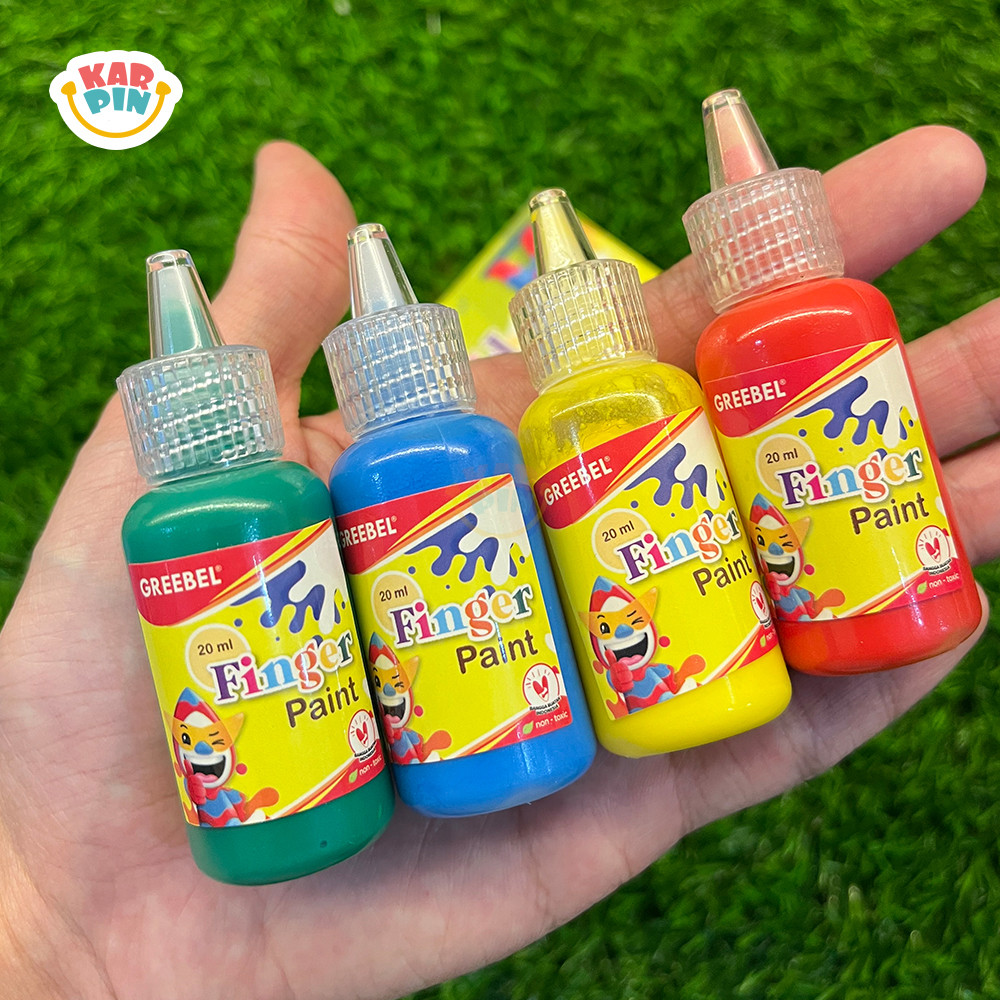 

[Karpin] Washable Finger Paint Cat Air Anak 4 Warna 20ml Merek Greebel Non Toxic Mainan Edukasi Anak Aman Kreasi Kreativitas Art Craft