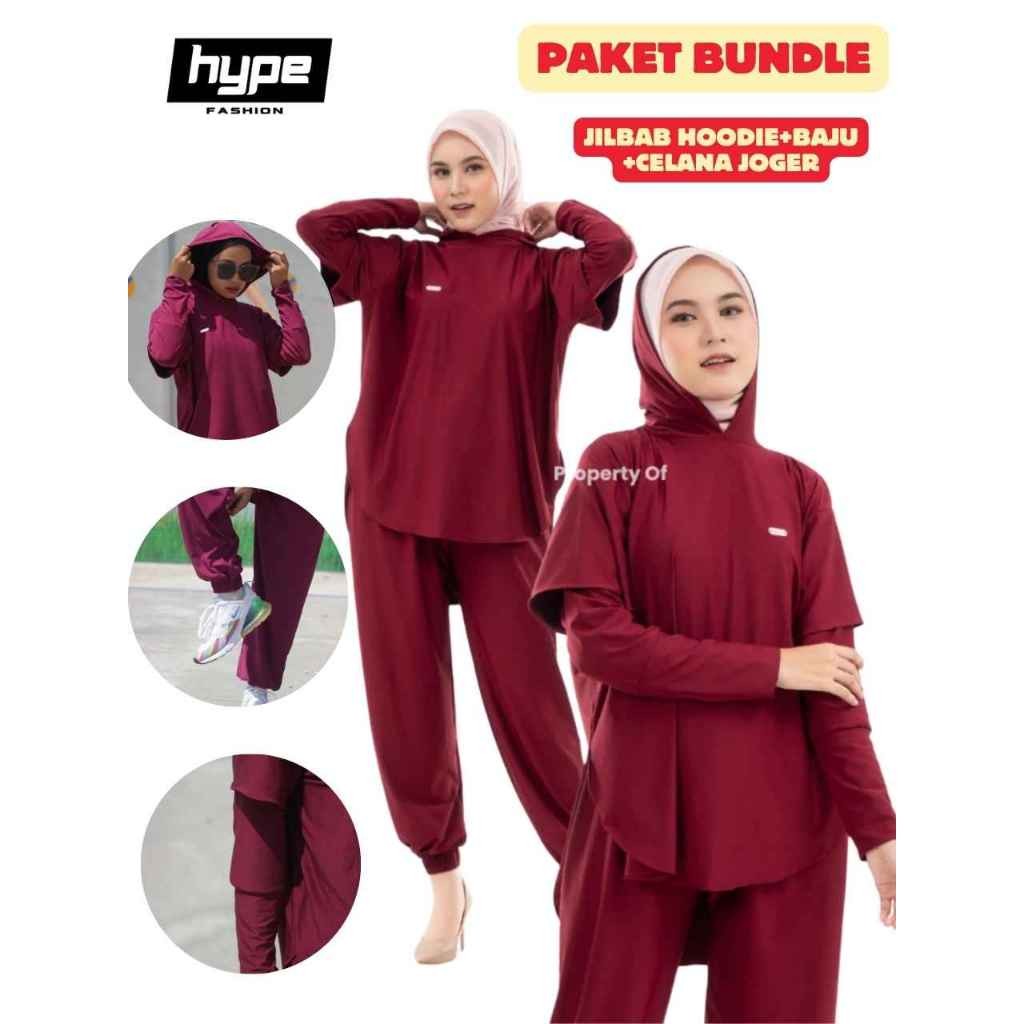 Setelan Jenita Set Baju Olahraga Wanita Muslimah Set Sport Jersey Zoya, Nyaman, Stylish, Cocok untuk