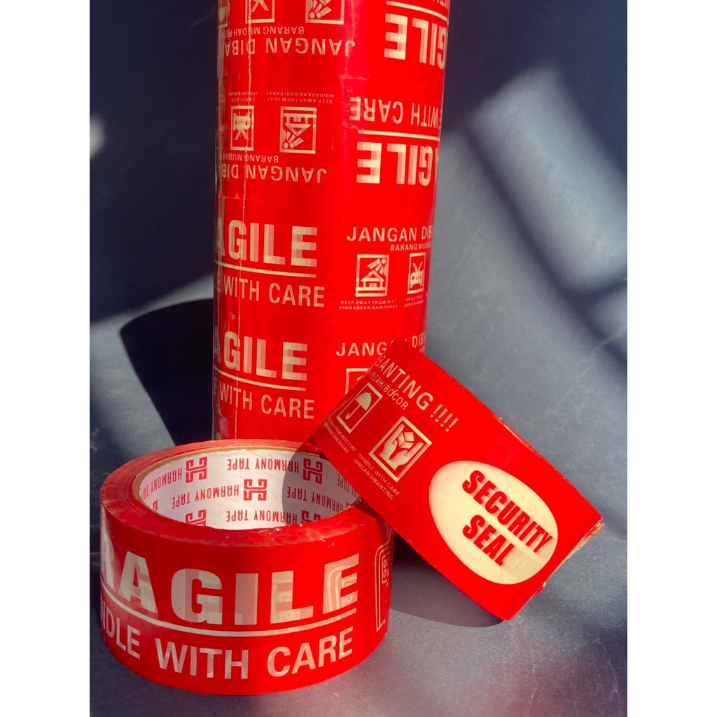 

Lakban Fragile Tulisan Merah 48mm x 50m | 72 Roll | Proteksi Barang Ekspedisi