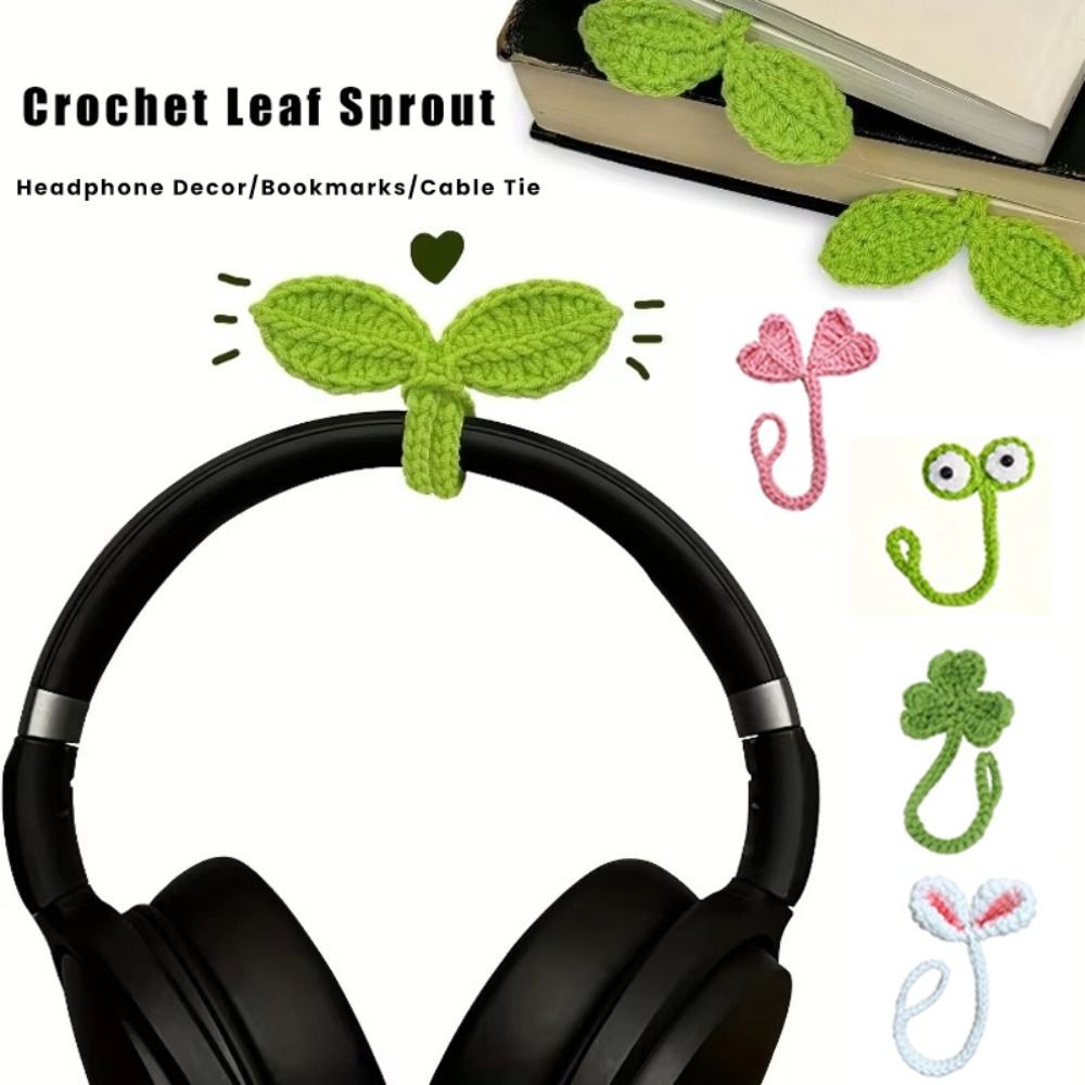 

New Hand-Knitted Crochet Leaf Sprout Versatile Crochet Leaf Bud Crochet Bookmarks Cute Decor Headphone Decor High Quality Gift