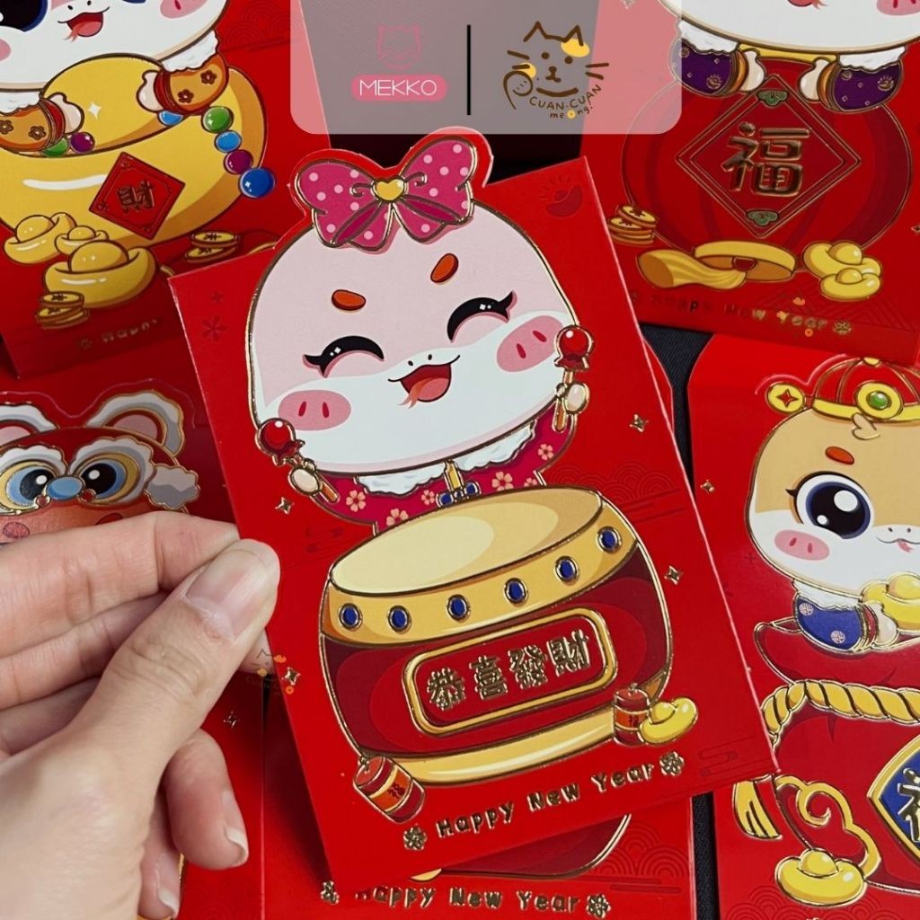 

Chandra Mekko [ISI 6 PCS] Angpao Imlek 2025 Tahun Ular Timbul - Angpau Sincia Pendek Shio Ular Bahan Premium