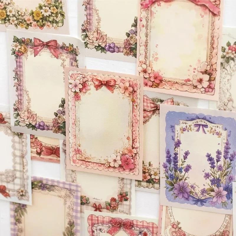 

50 Pieces Notebook Spring Series Vintage Base Background Memo Material Record Decoration Paper Hand Decorative Primer