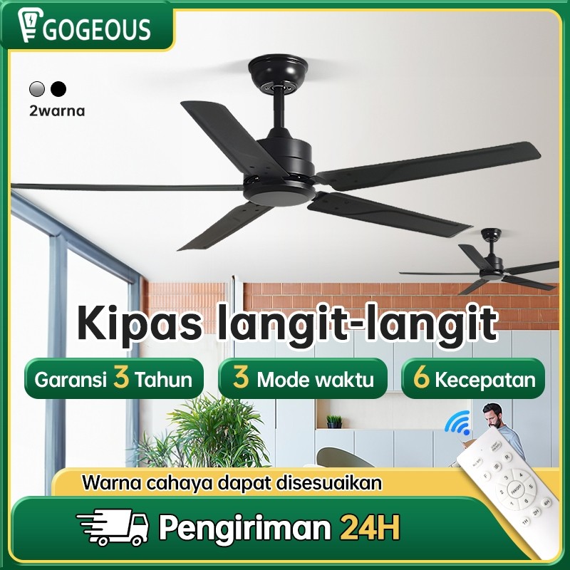 GOGEOUS kipas lampu gantung plafon remote 42/52 INCI lampu kipas angin gantung kipas angin plafon