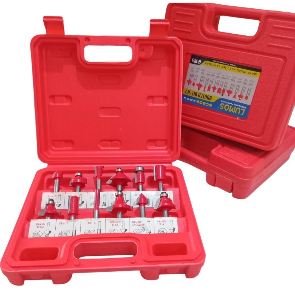 Lumos Mata Router Set Mata Profil Mata Trimmer Set Router Bit Set 12pc - Router Bit