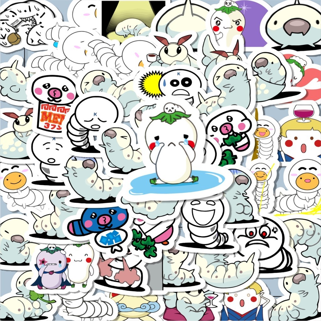 

100PCS Lucu Hewan Ulat Sutera Stiker Aesthetic Stiker Anti Air Stikers Berperekat Waterproof sticker decal buat Motor Helm Buku Journal Koper Casing HP Laptop Botol Minum Hadiah anak