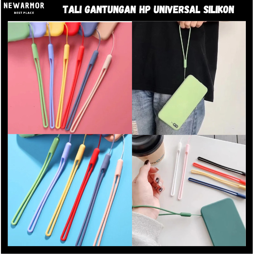 Tali Gantungan HP Silikon Lembut Universal | Lanyard Leher Gantungan Ponsel Bahan Lentur | Strap Gan