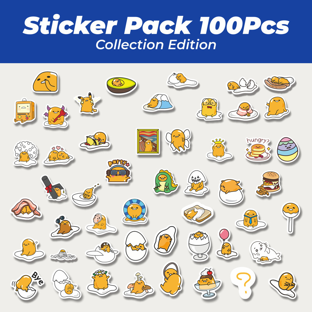 

Hot Stiker Kartun Gudetama Stiker Lucu Anti Air Stikers Berperekat Waterproof Sticker Decal Buat Motor Helm Buku Journal Koper Casing HP Laptop Botol Minum