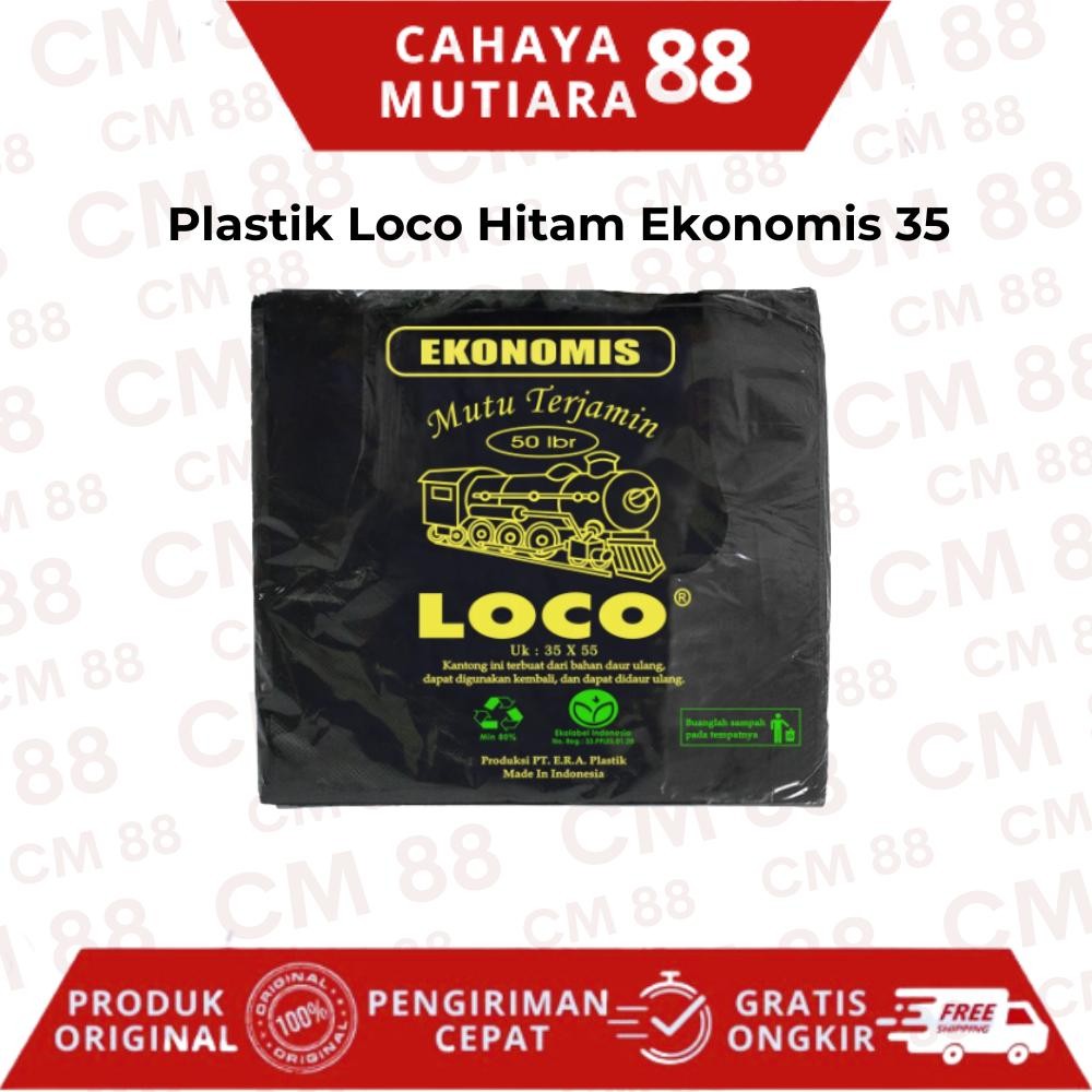

Kantong Plastil/Kresek/Plastic Bag Hitam Tipis Ekonomis 35 Loco (Pak)