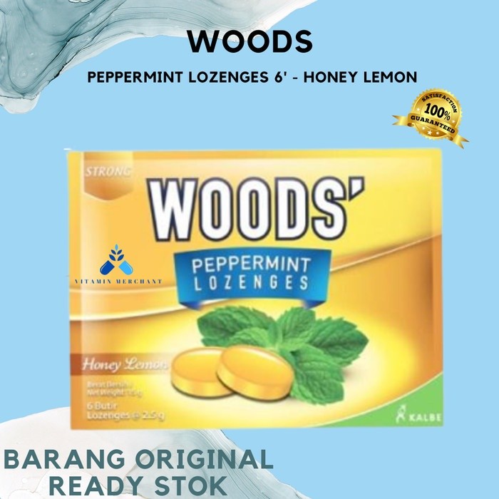 

PERMEN WOODS PEPPERMINT LOZENGES 6' - HONEY LEMON - vm2