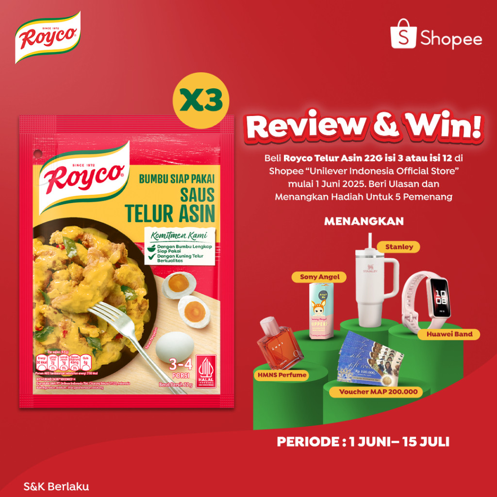 

Royco Bumbu Ayam Saus Telur Asin 22 gr x 3 pcs