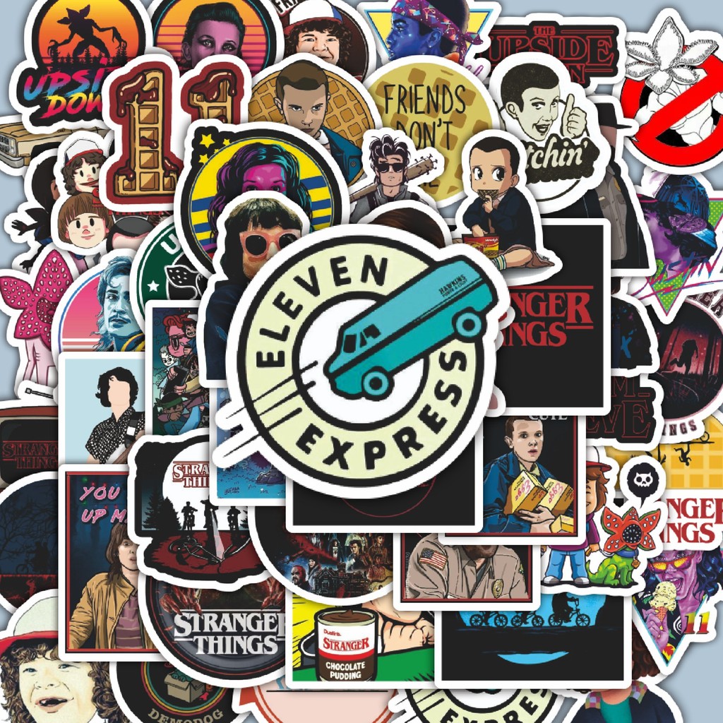 

100PCS Lucu Stiker ★ Stranger Things Stiker Aesthetic Stiker Anti Air Stikers Berperekat Waterproof sticker decal buat Motor Helm Buku Journal Koper Casing HP Laptop Botol Minum Hadiah anak