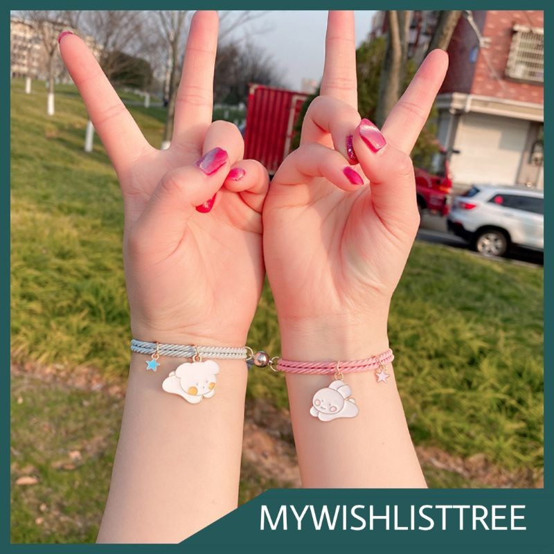 COD GELANG COUPLE MAGNET KELINCI BERUANG BUNGA | BUNNY GELANG PERSAHABATAN ANAK LUCU KEKINIAN  | GEL