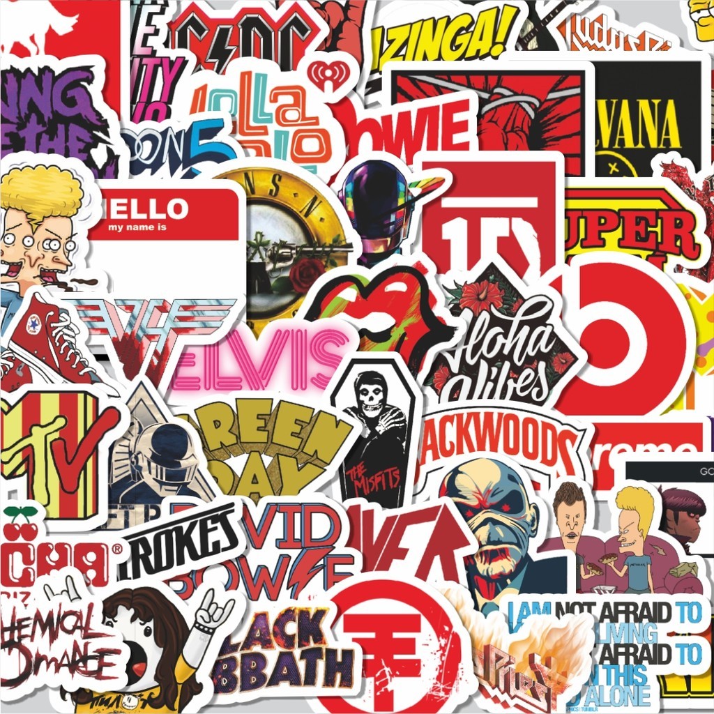 

Stiker Cutting Pack Stiker Random Logo Band Versi 4 Isi 100Pcs Series Aesthetic Lucu Keren Untuk Koper Bahan Vynil