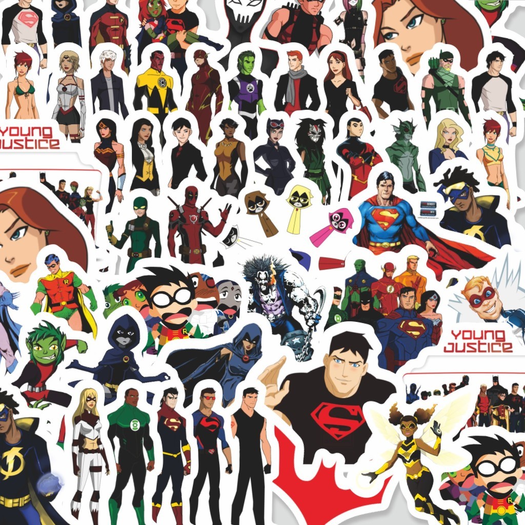 

Stiker Cutting Pack Sticker Kartun Young Justice Sticker Isi 100Pcs Series Aesthetic Lucu Keren Untuk Koper Bahan Vynil