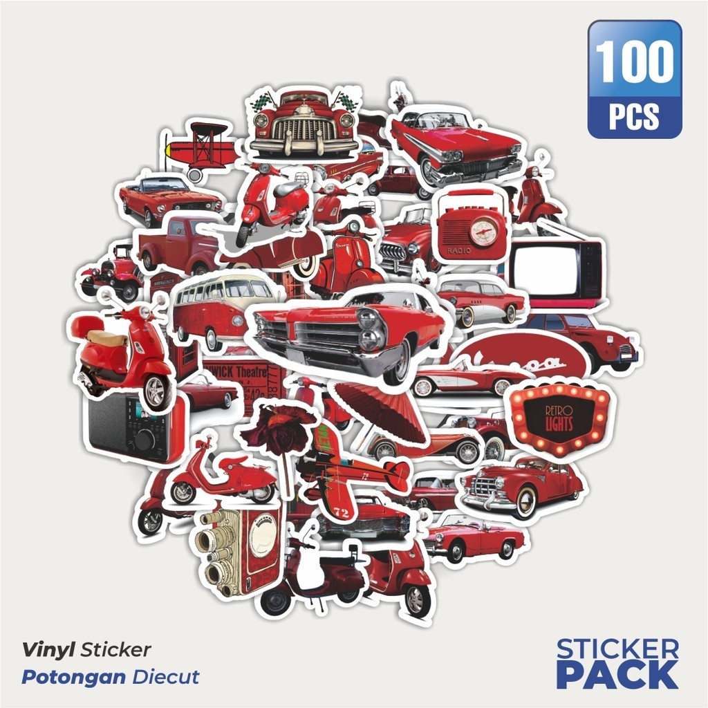 

Stiker Vinyl Stiker Mobil Motor Vespa Merah Waterproof Aesthetic- Untuk Laptop, Motor, dan Helm - Paper Stationery Pack