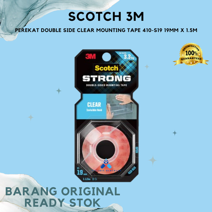 

Scotch 3M Perekat Double Side Clear Mounting Tape 410-S19 19MM X 1.5M