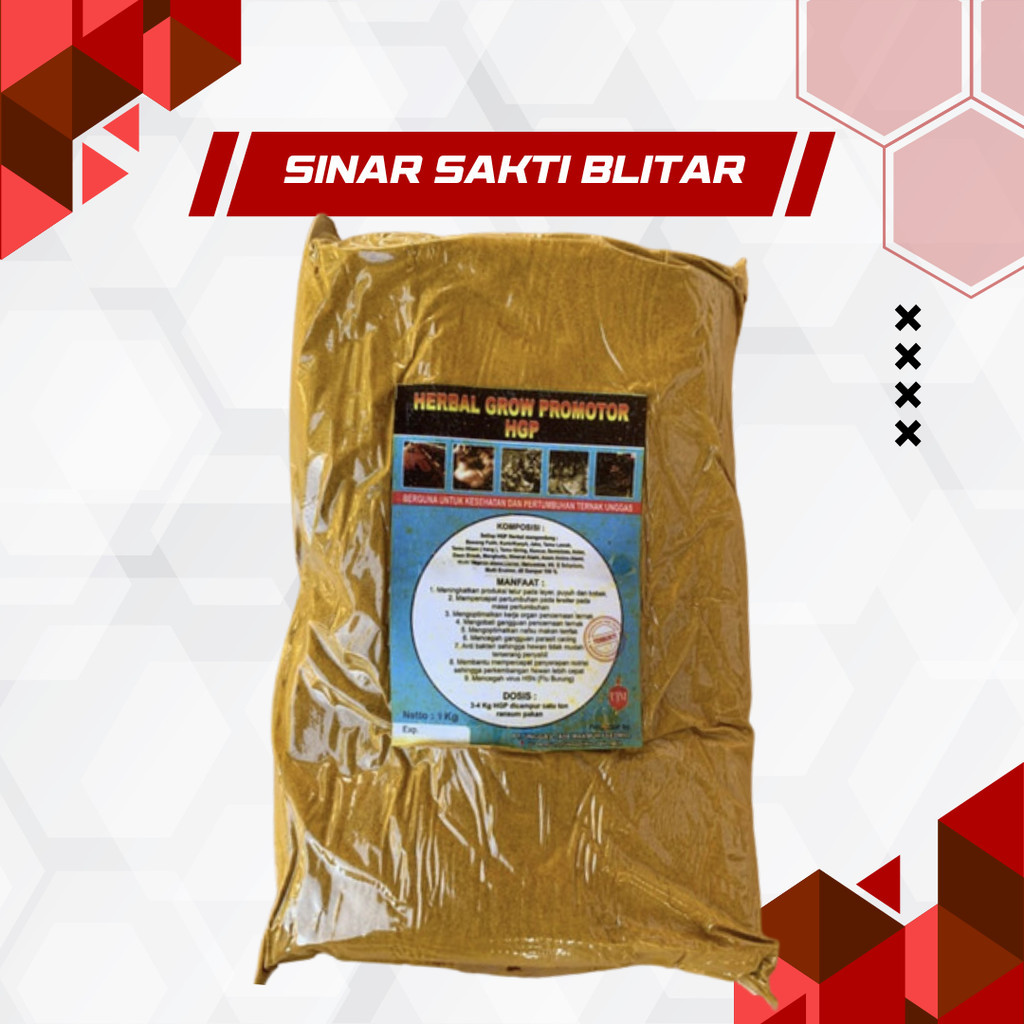 HGP - HERBAL GROW PROMOTOR 1 Kg Meningkatkan Pertumbuhan Ternak Ruminansia, Ayam. Herbal Growth Prom