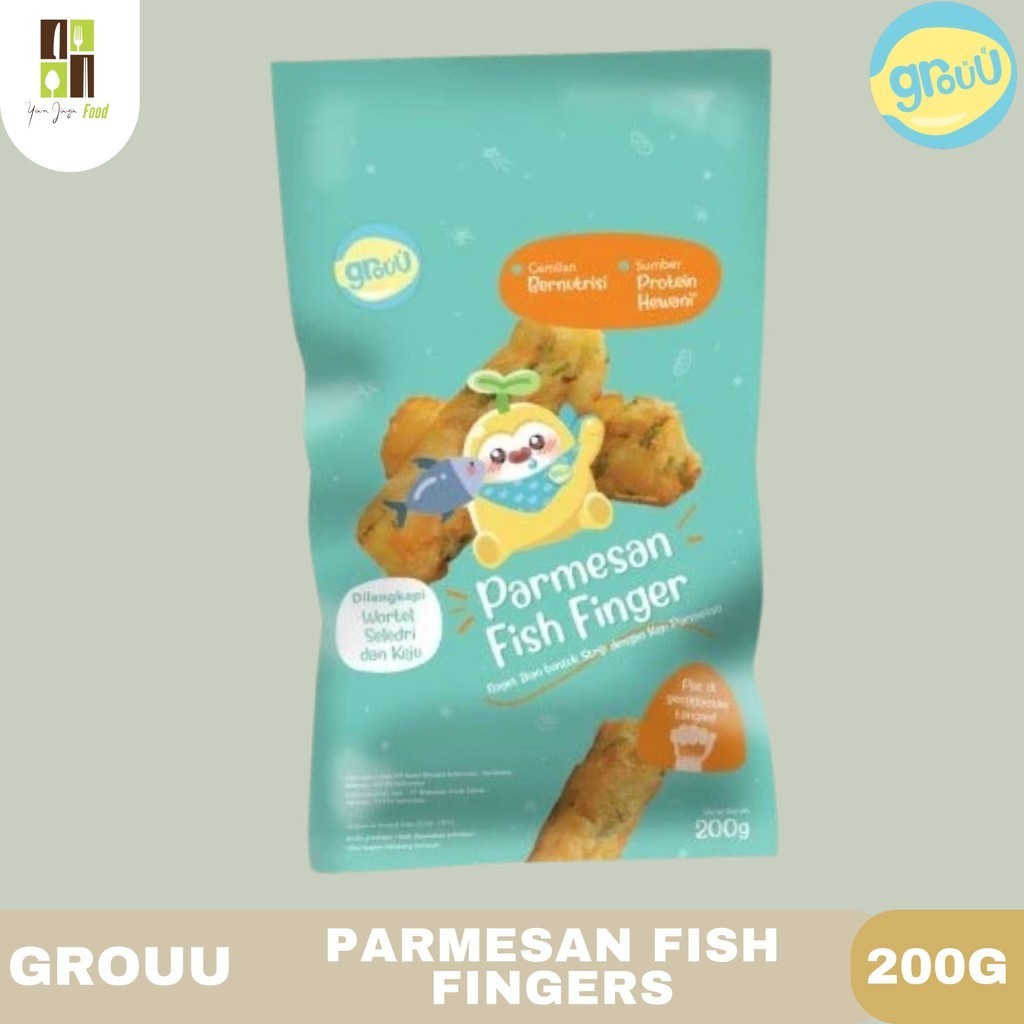 

Grouu Parmesan Fish Fingers 200g / Finger Food / Cemilan MPASI / Snack Anak / Bayi / 6+ Bulan / No MSG