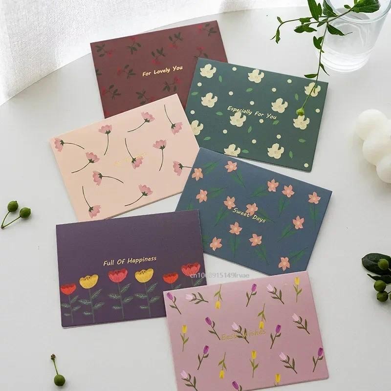 

1/6pcs Festive Designs Happy Holiday Cards with Envelopes And Stickers Holiday Greeting Cards Set Postcard Creative for Gifts